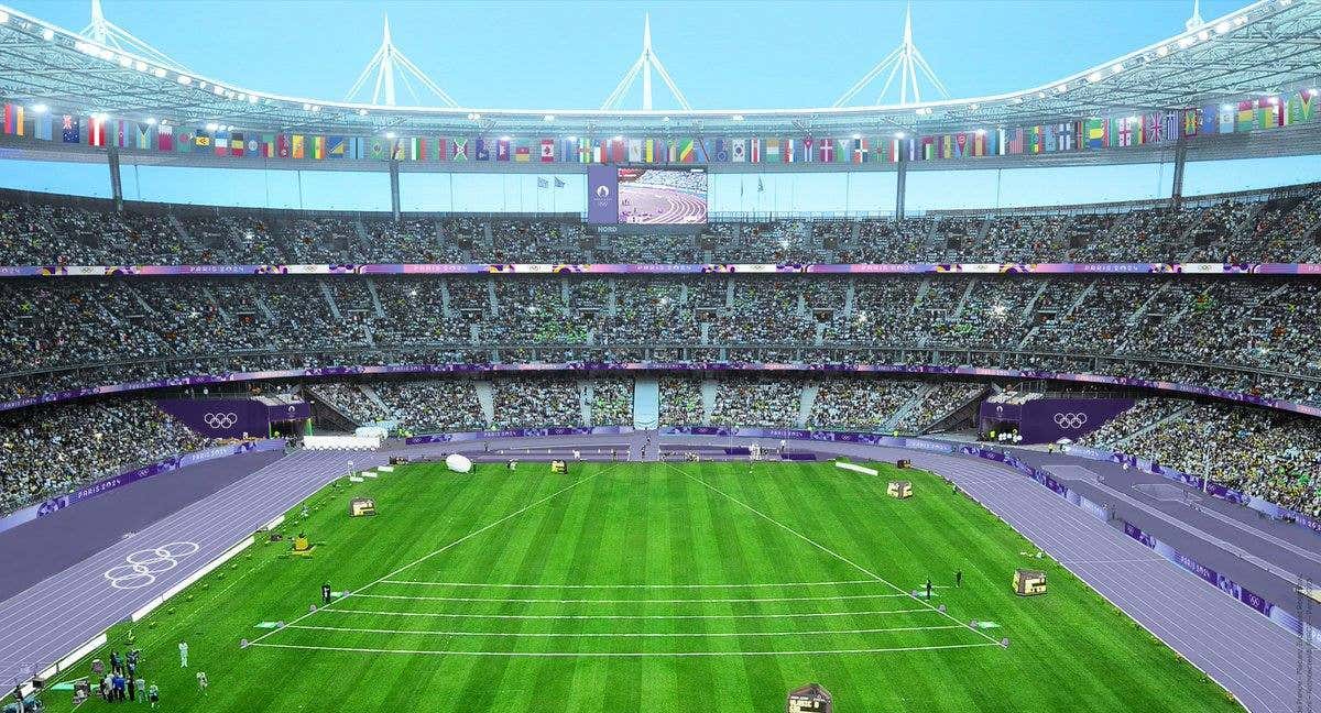 Una imagen virtual de cómo quedará pista violeta en el Estadio de Francia. /PARÍS 2024