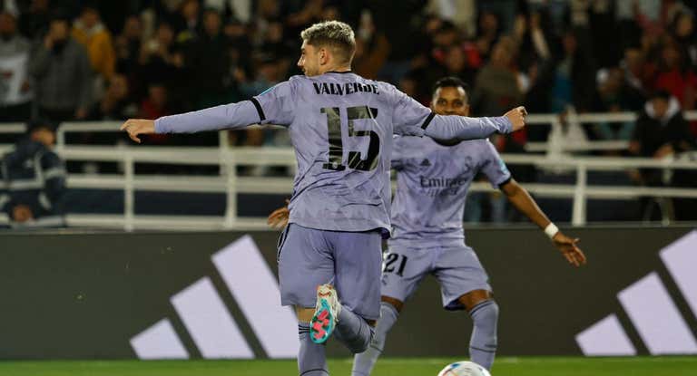 Valverde celebra su gol ante el Al Ahly.
