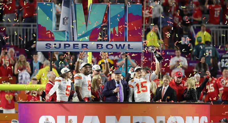 Los Kansas City Chiefs, celebran el título de la Super Bowl.