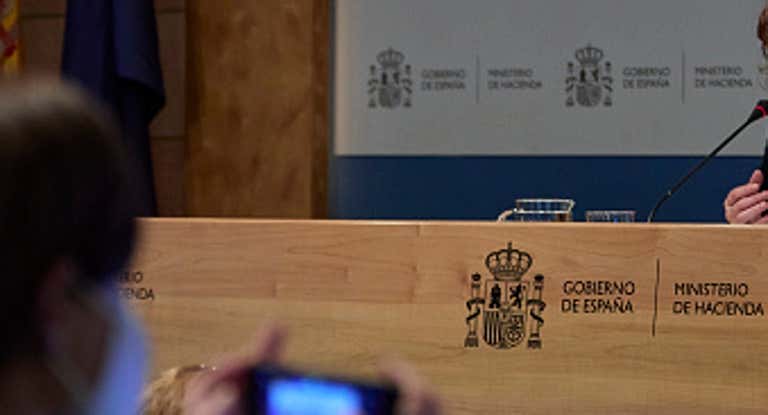 Imágen genérica de una rueda de prensa del Ministerio de Hacienda, al que pertenecía la acusada.