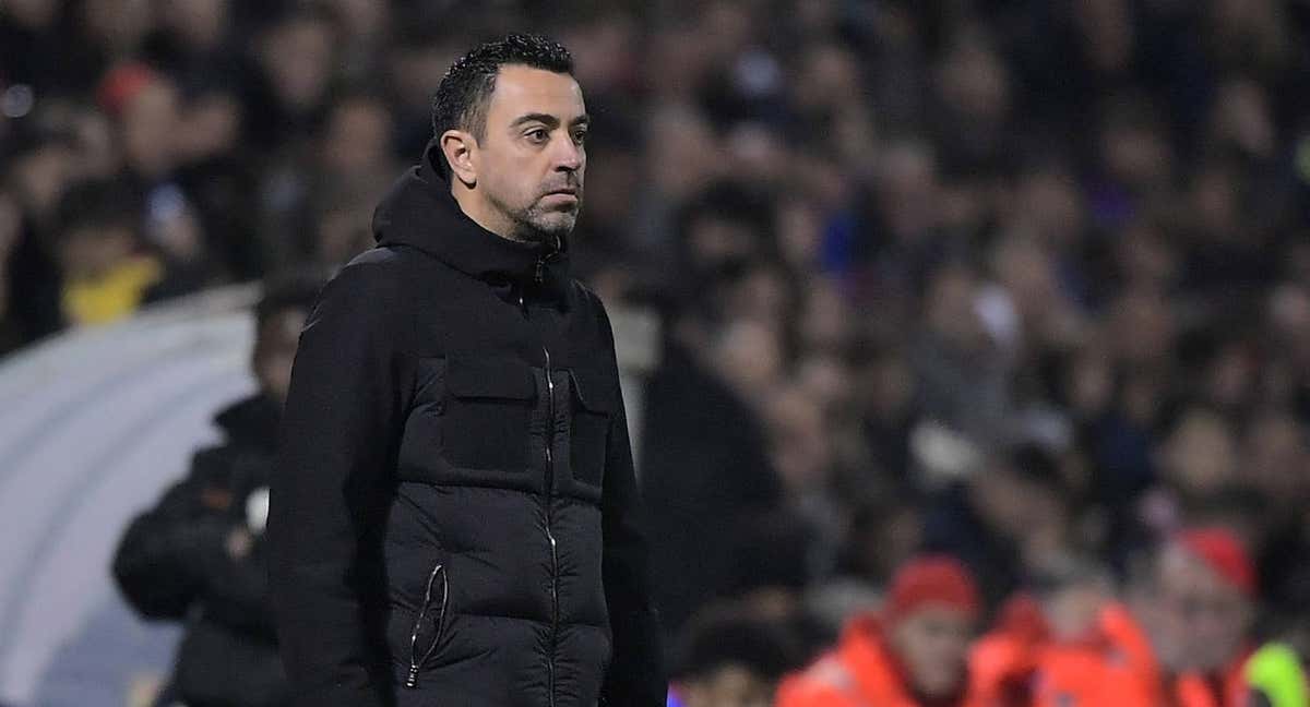 Xavi en un partido de Copa del Rey entre el Intercity CF y el Barcelona.