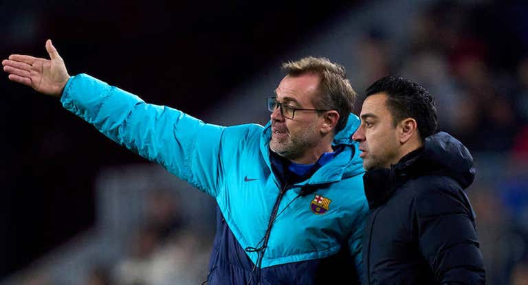 Xavi, en uno de los últimos partidos del Barcelona.