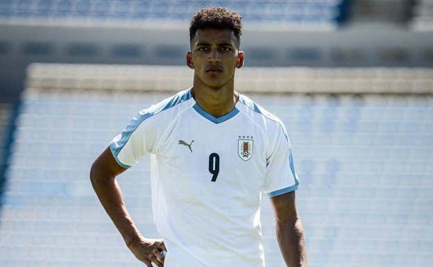 Álvaro, con la selección uruguaya Sub-20.