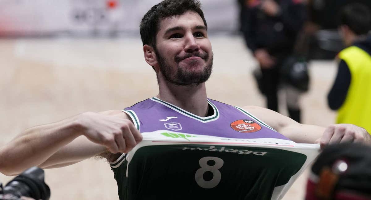 Darío Brizuela celebra la victoria ante el Real Madrid.