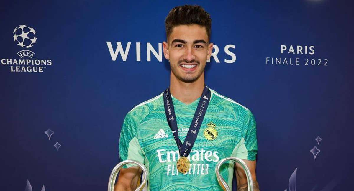 Toni Fuidias, al ganar la Champions con el Real Madrid.