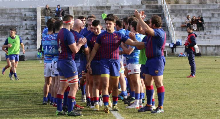 Pasillo en el partido Complutense Cisneros vs Barça Rugbi.