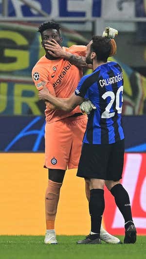 Onana durante un lance del partido.  GETTY IMAGES