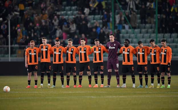 El Shakhtar antes de su partido de Europa League de la pasada semana.  EFE