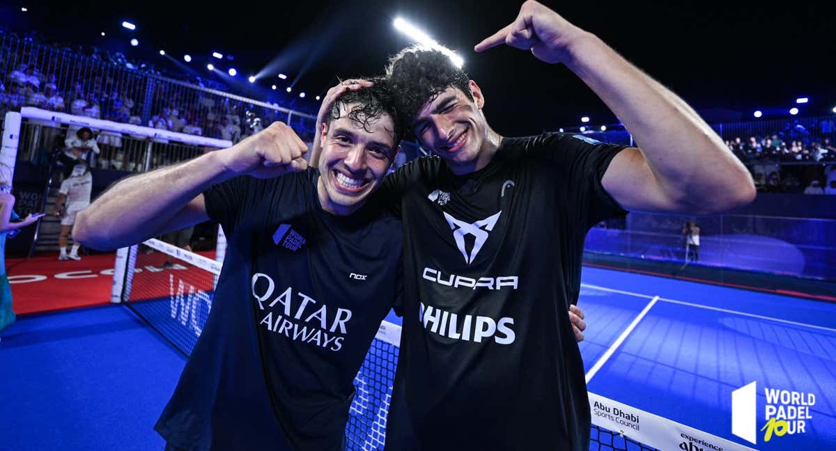 Coello y Tapia después de ganar en Abu Dhabi./WPT