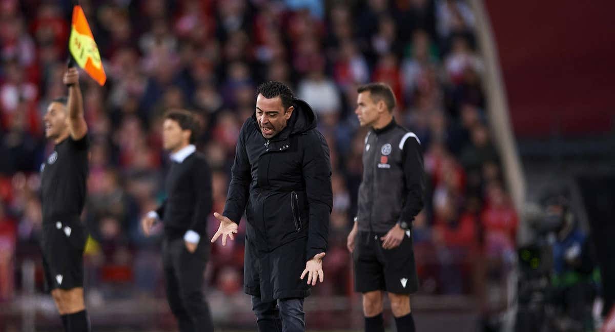 Xavi, en el encuentro ante el Almería./GETTY