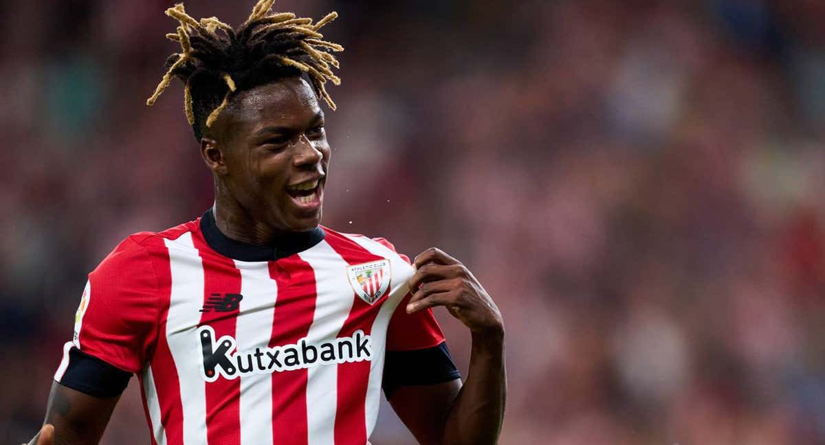 Nico Williams celebra un gol con el Athletic./Getty Images