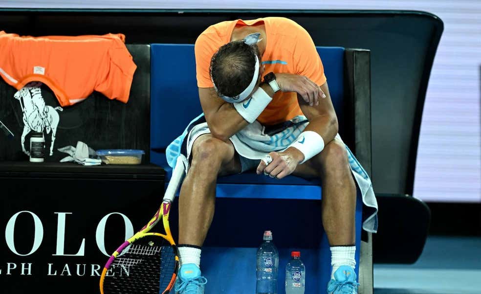 Nadal el día que se lesionó ante McDonald en el Open de Australia. /GETTY