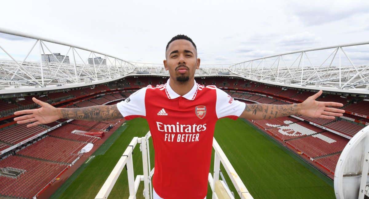 Gabriel Jesús, en su presentación con el Arsenal.