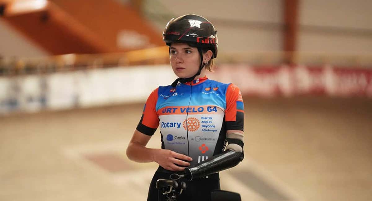Heïdi Gaugain, antes de una competición de ciclismo en pista. /CÉLINE AUJARD