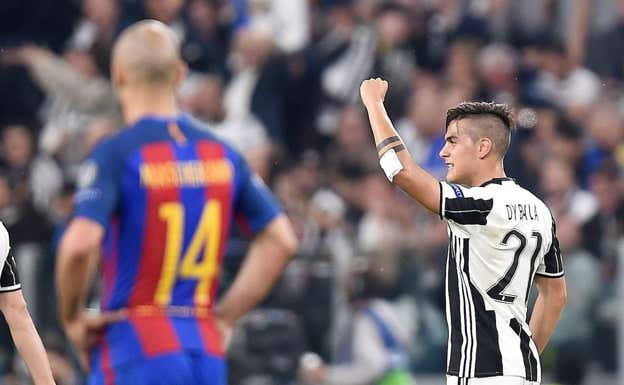 Dybala celebra un gol ante el Barcelona.  EFE
