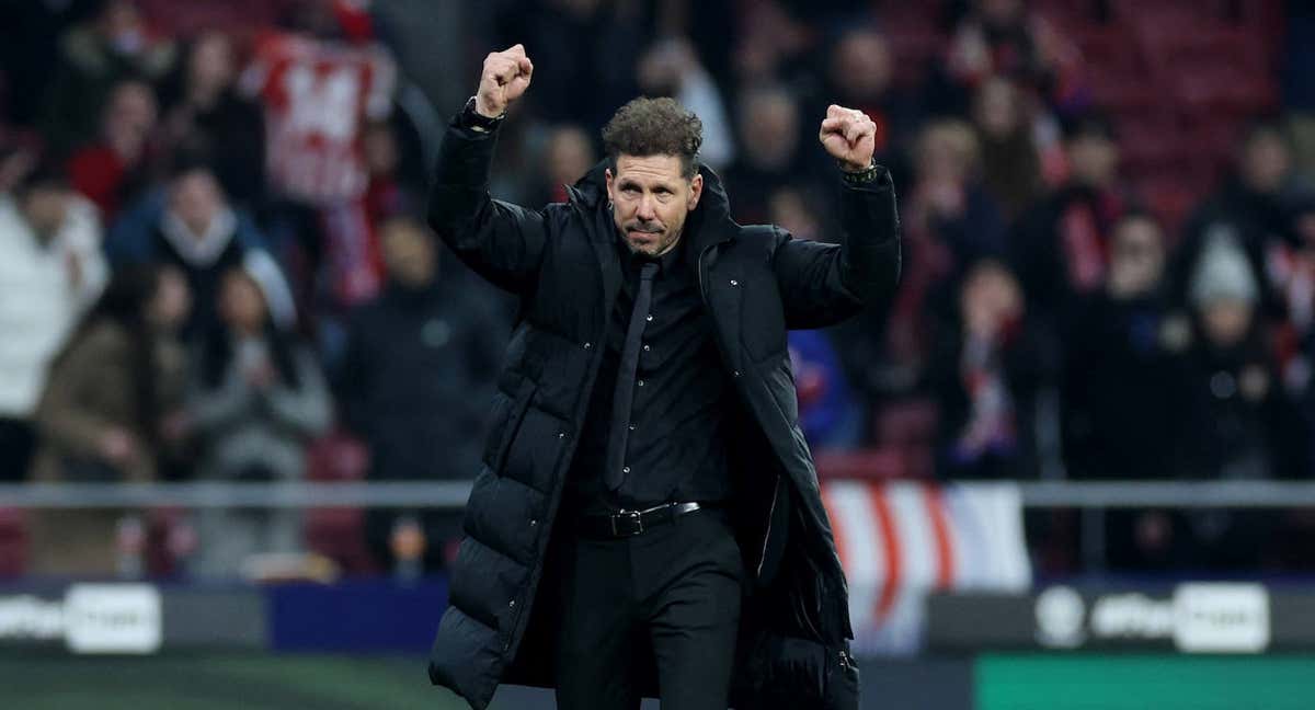 Simeone celebra la victoria contra el Sevilla./Reuters