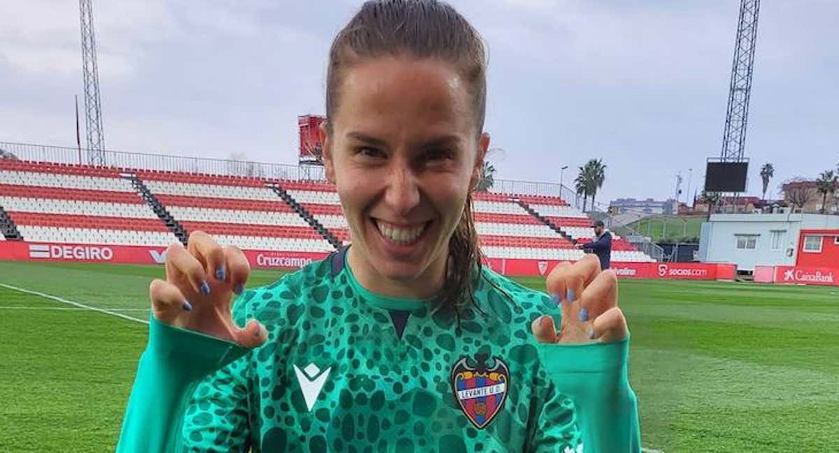 Tatiana Pinto celebra la victoria del Levante ante el Sevilla. /LEVANTE