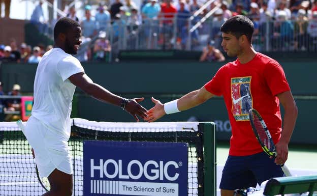 Alcaraz ha entrenado con Frances Tiafoe. BNP PARIBAS OPEN