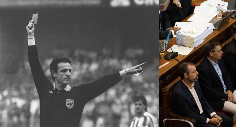 Enríquez Negreira, Sandro Rosell y Josep María Bartomeu.