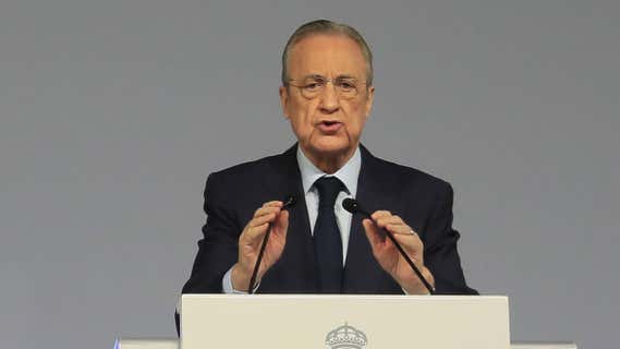 El presidente del Real Madrid, Florentino Pérez, durante una Asamblea de socios./EFE