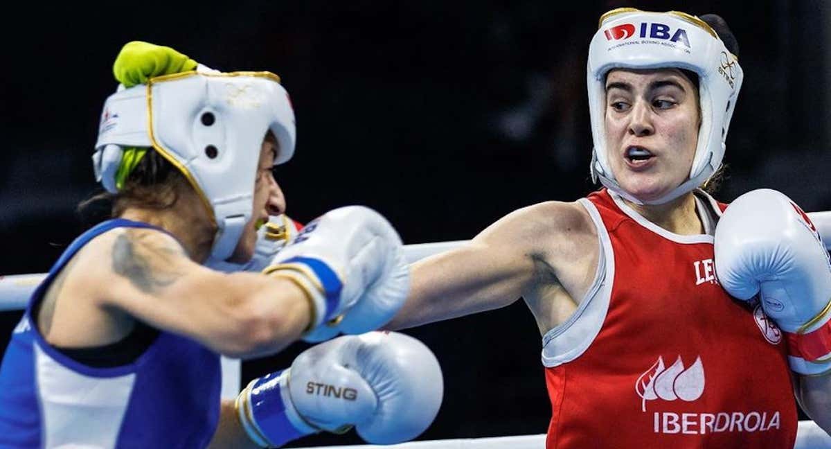 Laura Fuertes, durante un combate del pasado Mundial./IBA