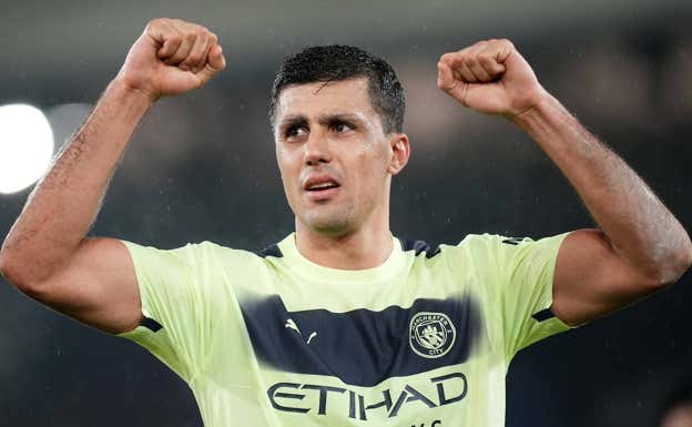 Rodri celebra el triunfo en Selhurst Park. Getty Images