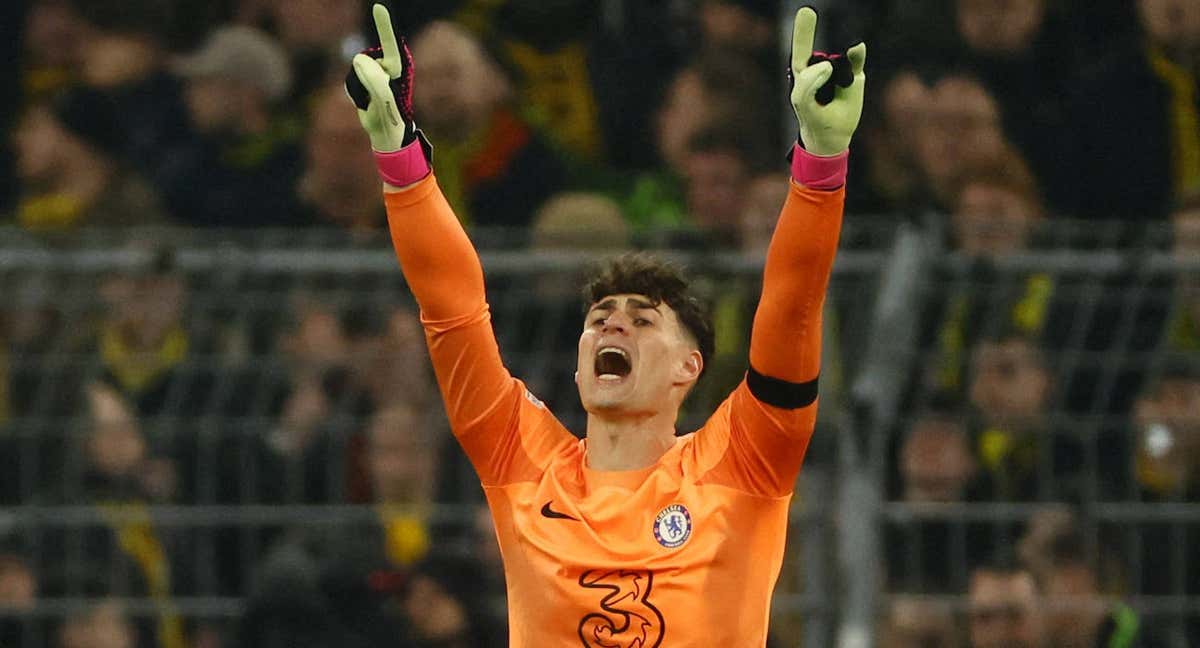 Kepa. contra el Dortmund./REUTERS