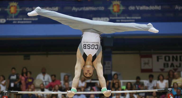 El gimnasta Joel Plata durante el Campeonato Nacional de Gimnasia Artística en Valladolid de 2017.