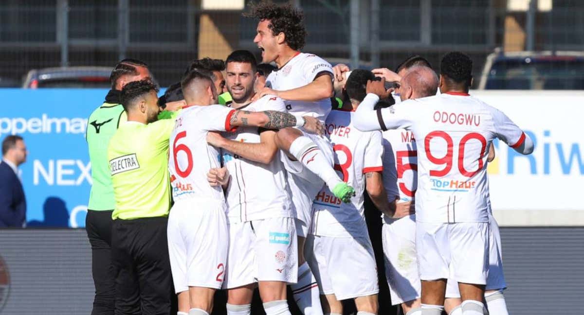 El Sudtirol celebra un gol durante la liga. /@Lega_B