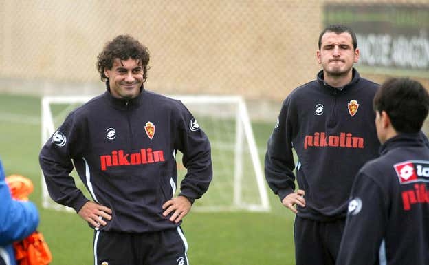 Dani, en un entrenamiento con el Zaragoza.