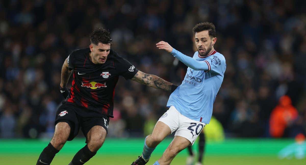 Bernardo Silva, en un partido con el City./AFP