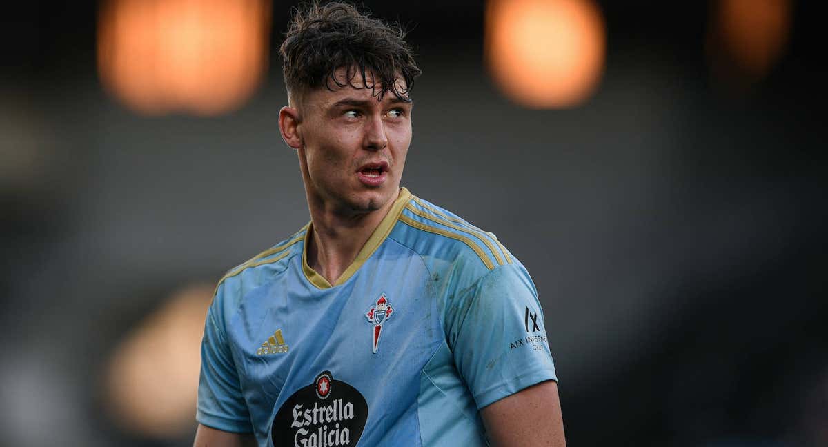 Jørgen Strand Larsen, en un partido con el Celta. /Getty