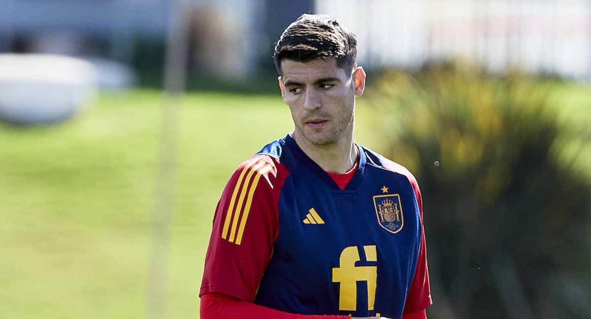 Morata, durante un entrenamiento./RFEF