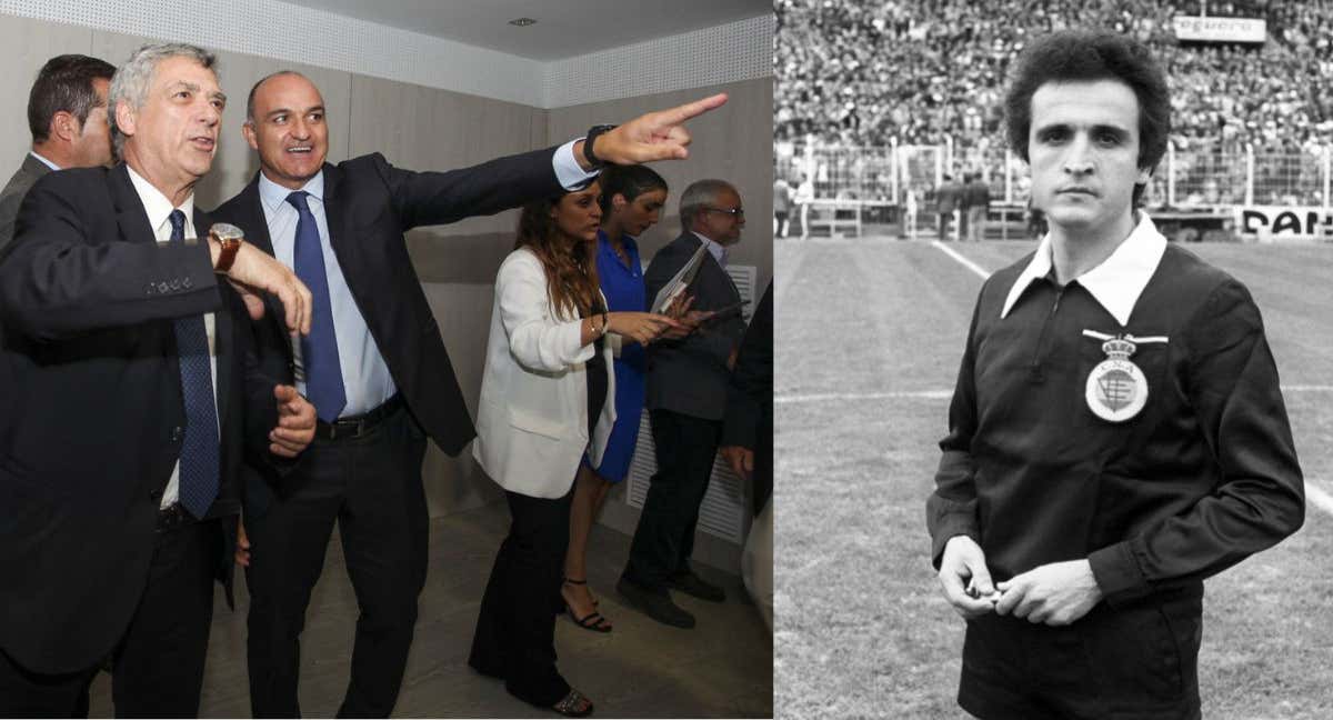 Villar con Subies, expresidentes de la RFEF y de la Fed. Catalana. Al lado, Enríquez Negreira.