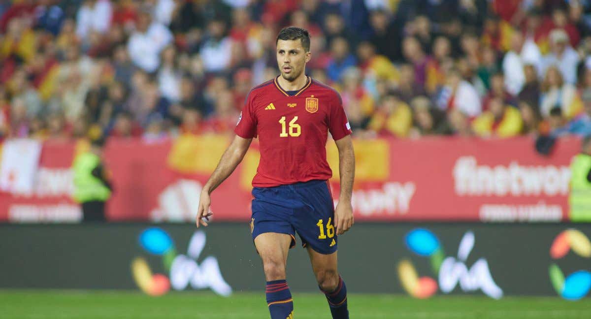 Rodri, con la Selección./AFP