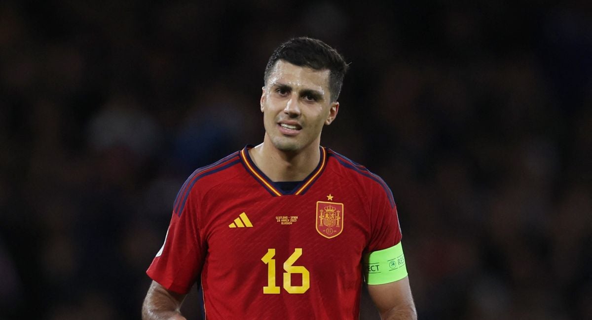 Rodri, en el partido ante Escocia.