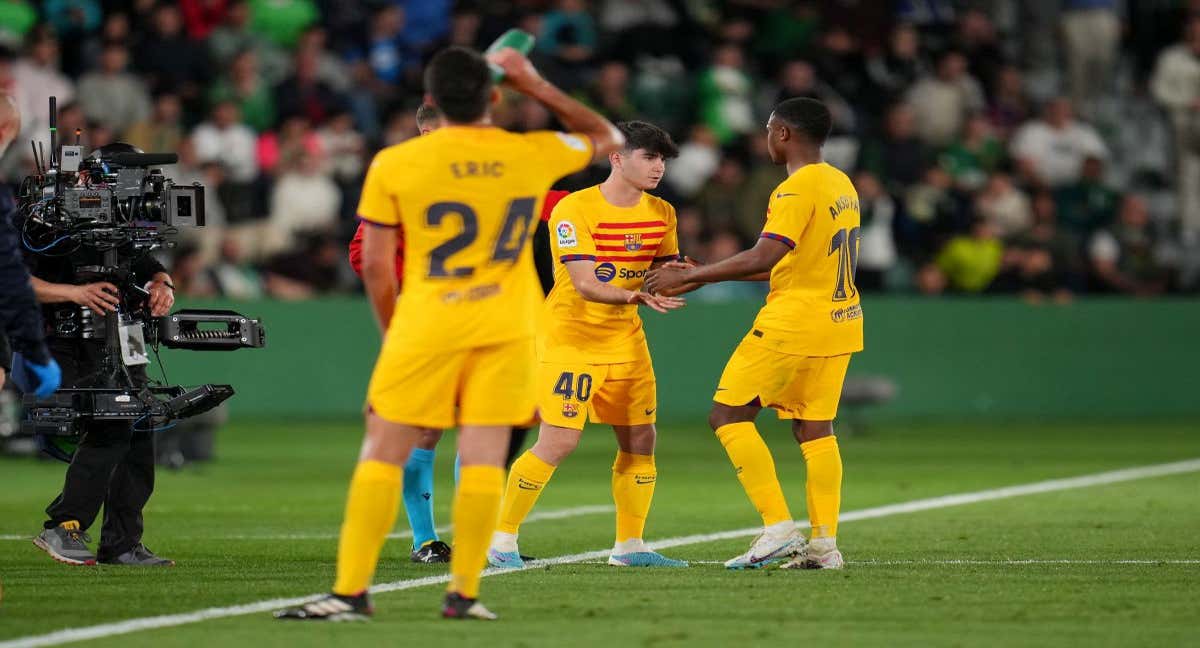 Aleix Garrido, en un entrenamiento del primer equipo.