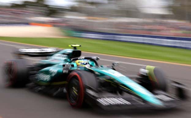 Fernando Alonso, durante la clasificación del GP de Australia 2023.  AFP