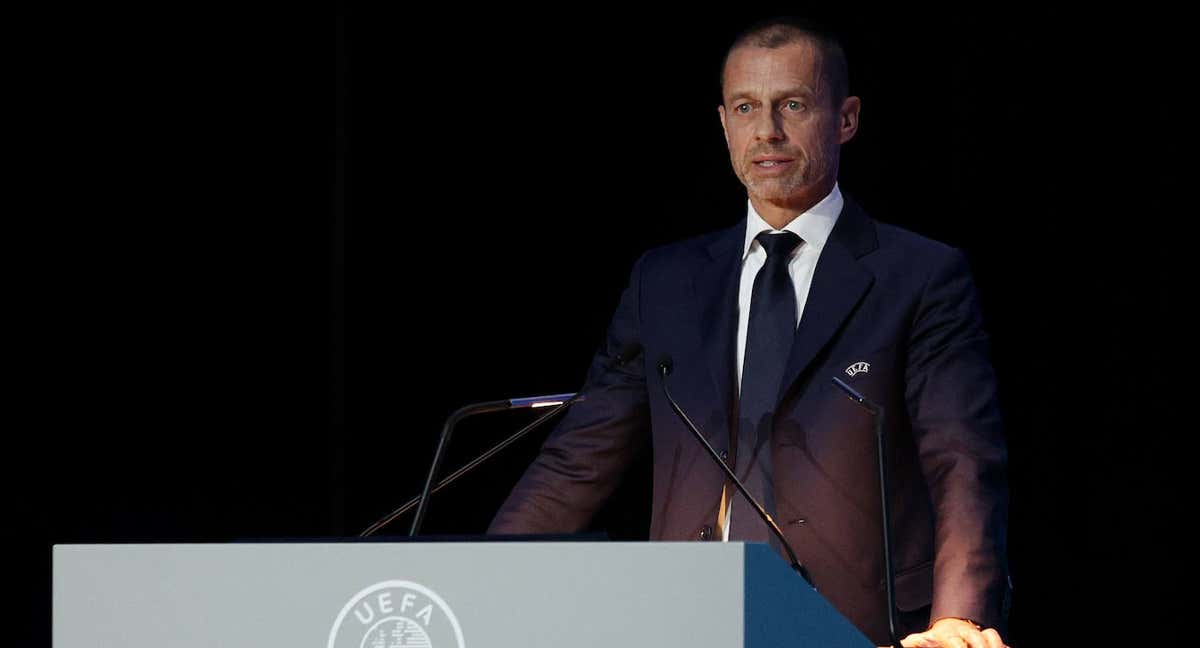 Ceferin durante el 47º Congreso de la UEFA en Lisboa /GETTY