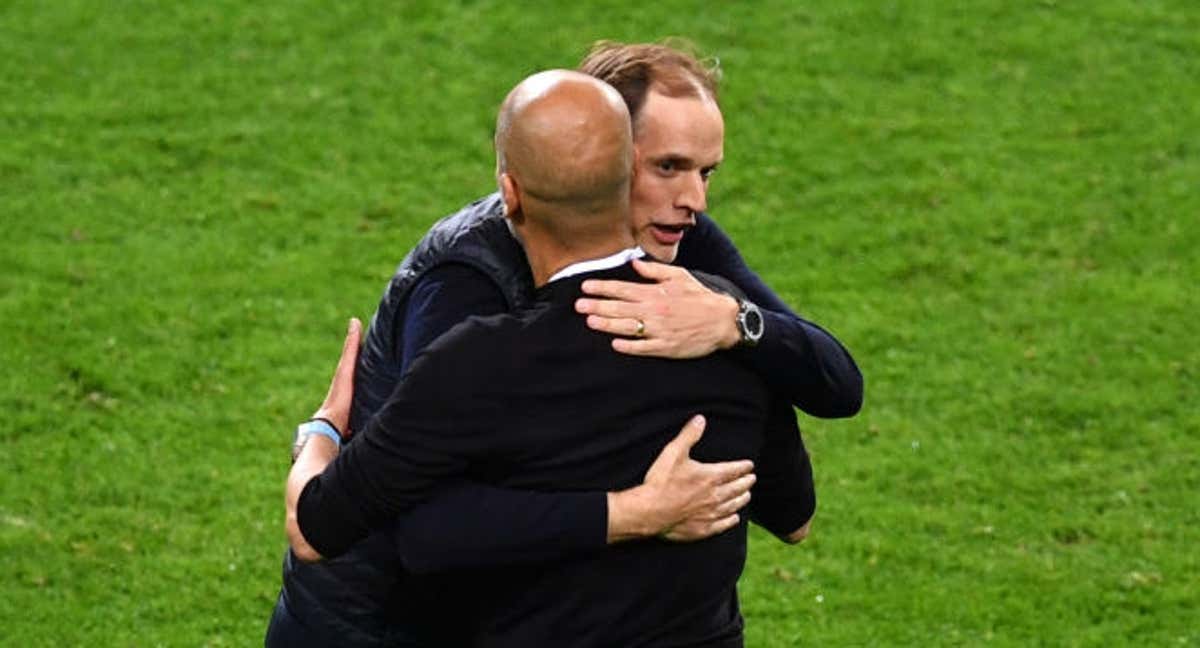 Tuchel y Guardiola, en 2021./Getty Images