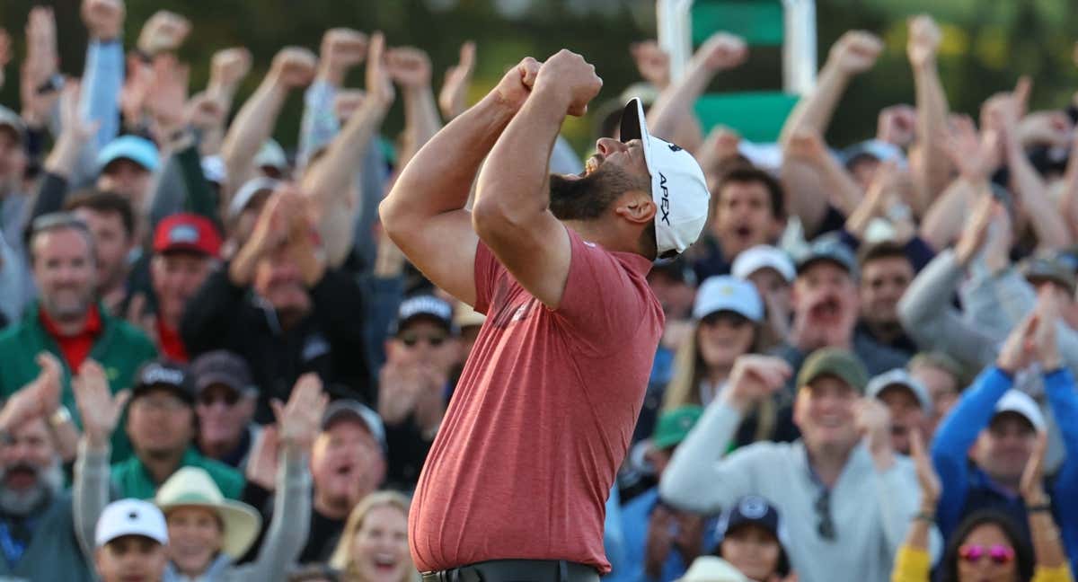 Jon Rahm celebra su victoria en Augusta /REUTERS