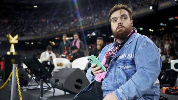 Ibai Llanos, durante la Final Four del Camp Nou. /Getty.