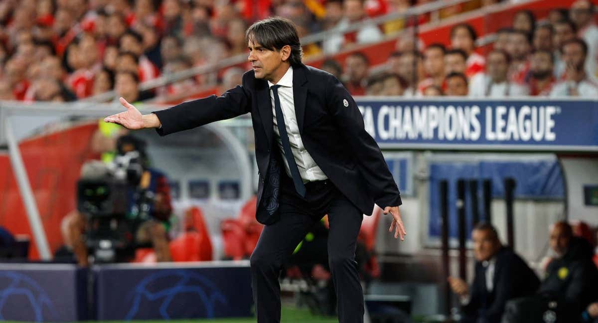 Inzaghi durante el encuentro ante el Benfica.