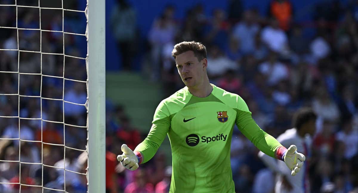 Ter Stegen en Getafe durante el partido. /AFP