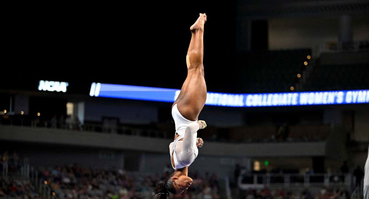 Trinity Thomas durante su último ejercicio./AFP