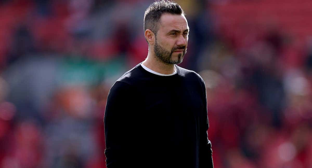 Roberto De Zerbi en Anfield. /GETTY