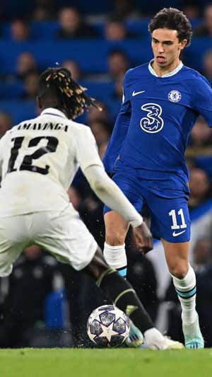 Joao Félix en la eliminatoria contra el Madrid.  AFP