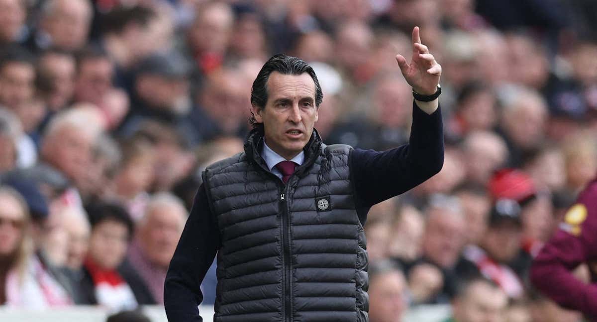 Unai Emery, durante el encuentro contra el Brentford. /REUTERS