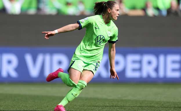 Ewa Pajor durante el partido.  UWCL