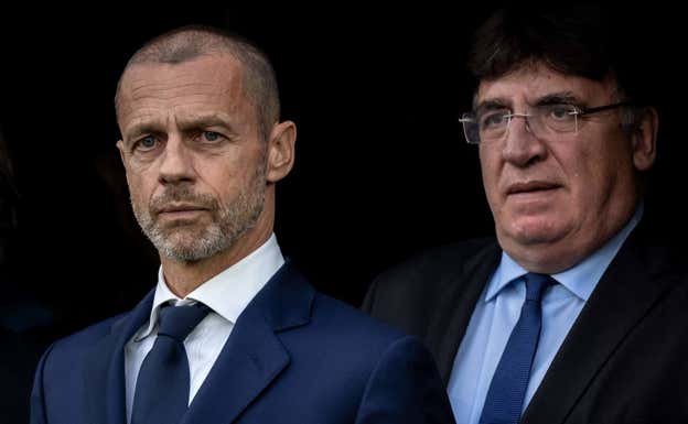 Ceferin, durante un partido reciente.  AFP